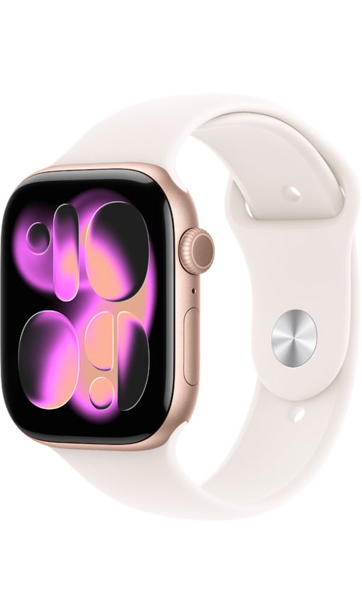 APPLE MEU04TU/A Watch Series 11 GPS 42mm Rose Altın Alüminyum Kasa ve Light Blush Spor Kordon - S/M