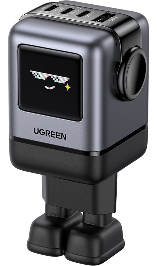 UGREEN Nexode Uno 100W Robot GaN Hızlı Şarj Cihazı 3xUSB-C 1xUSB-A Gri 45515B